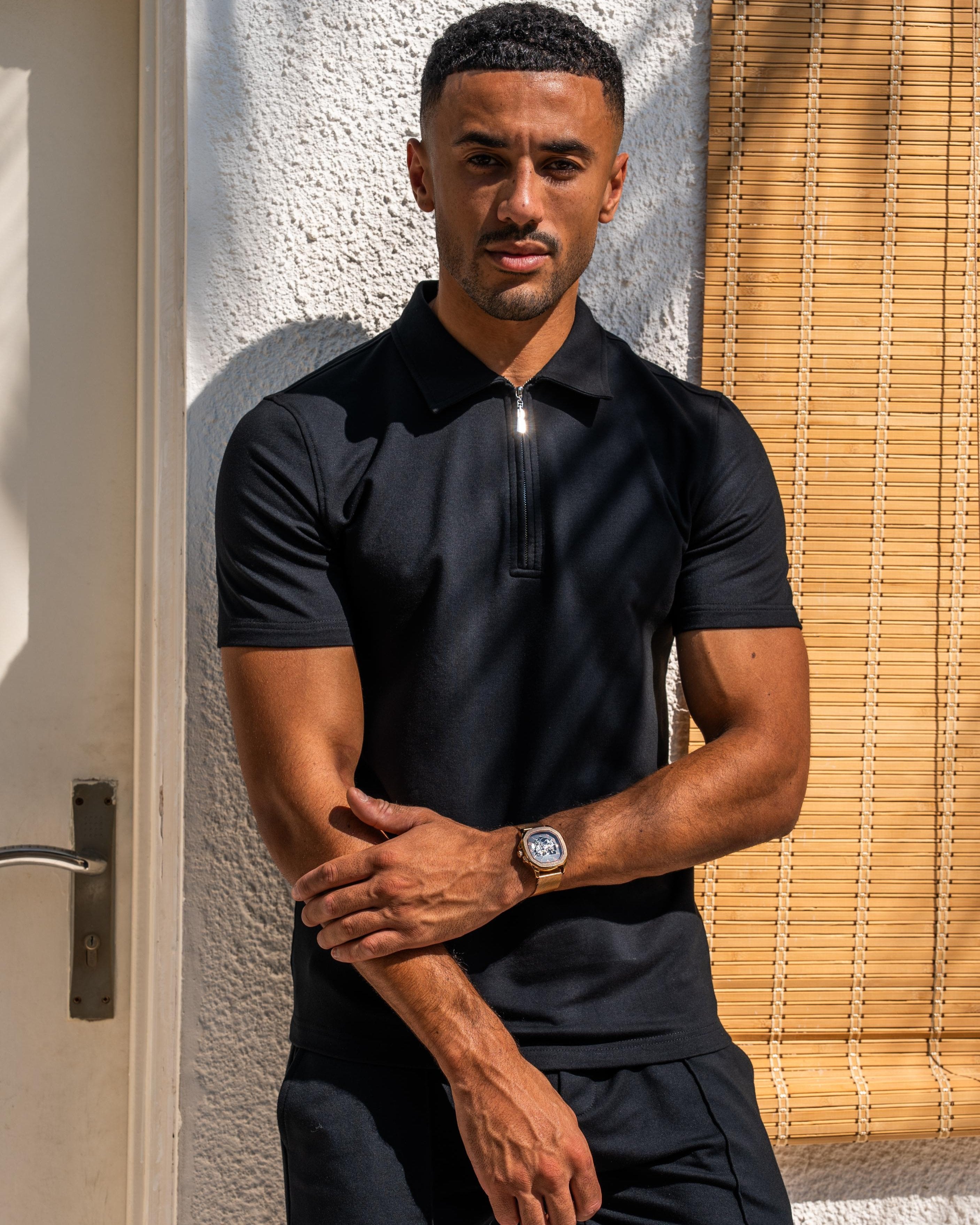 Soluxe Zip Polo (Black)