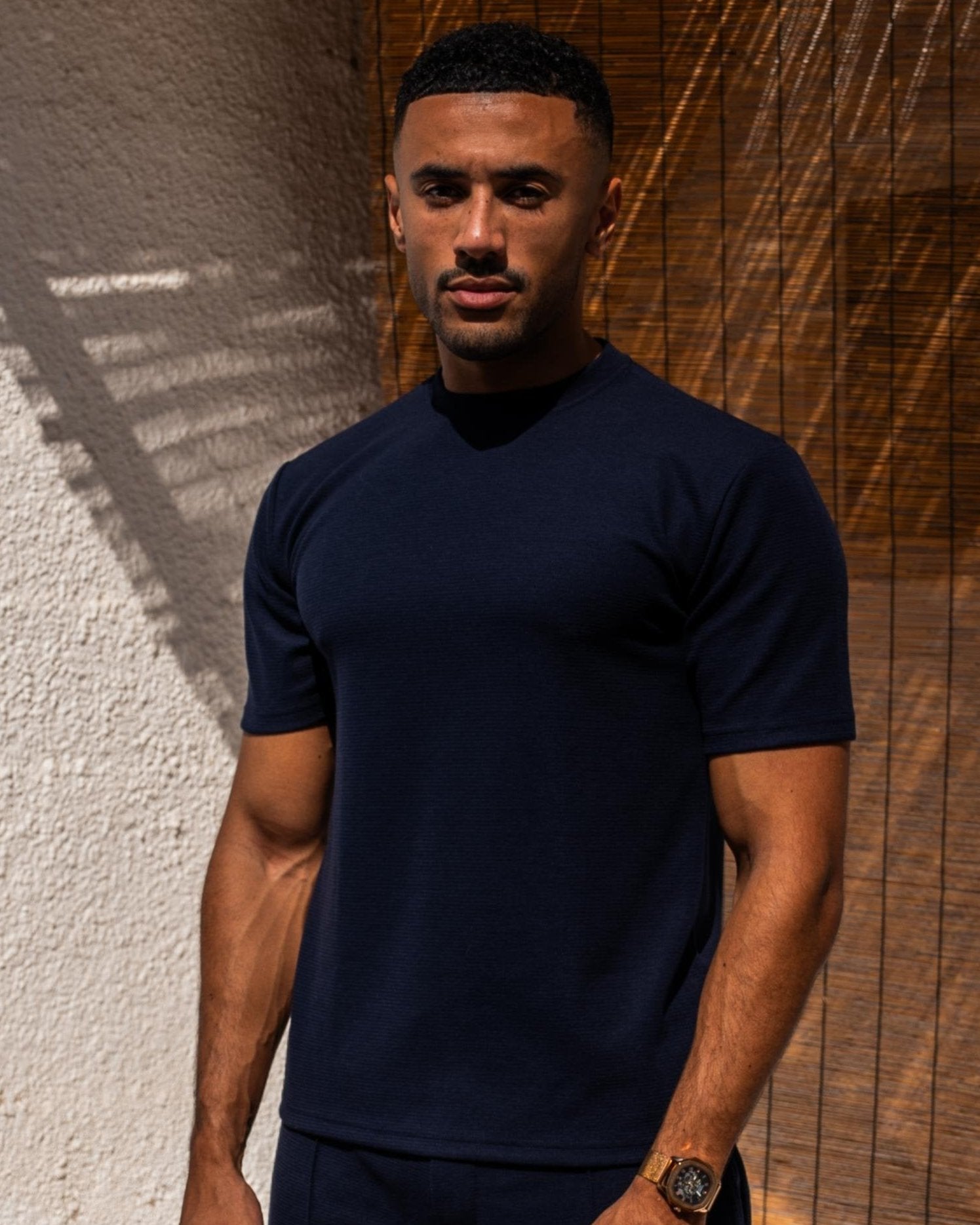 City Textured T-Shirt (Navy)