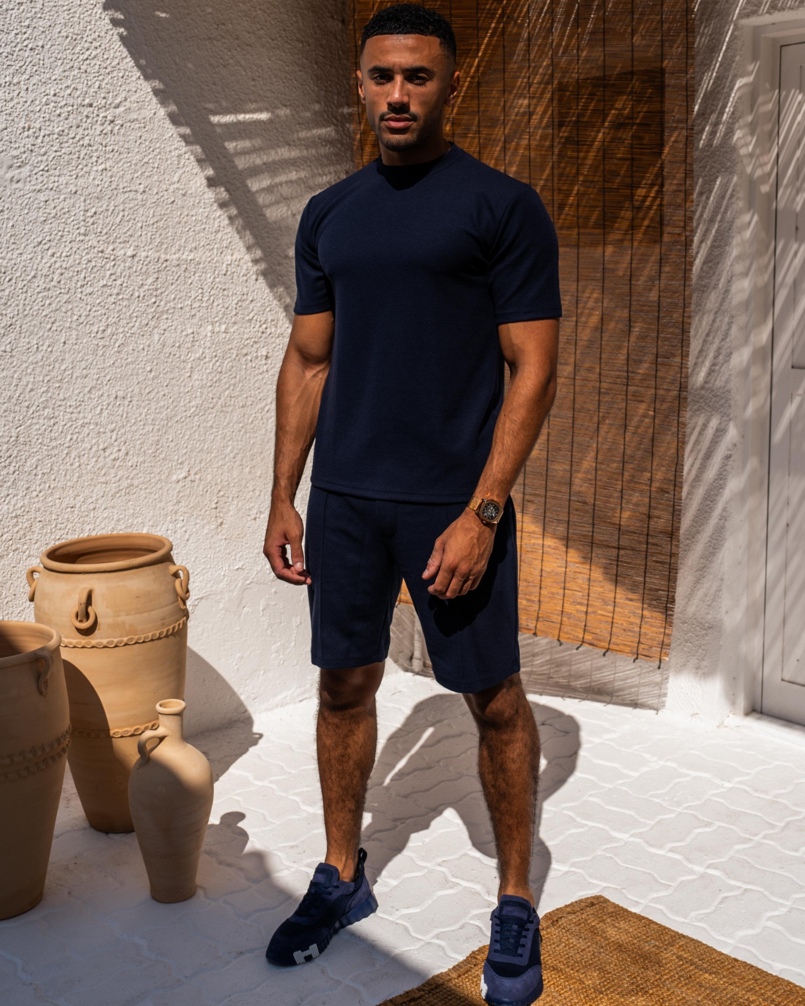 City Textured T-Shirt (Navy)